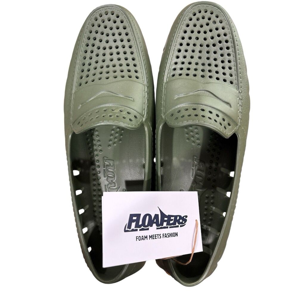 Floafers Country Club Driver Cyprus Gum Green Men's Casual Slip On Shoes 10 New